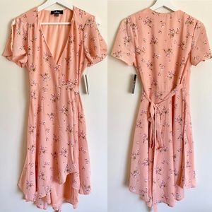 Lulu's Dresses - NWT Lulus Blush Pink Floral Print Midi Wrap Dress Lulu's Dresses - NWT Lulus Blush Pink Floral Print Midi Wrap Dress